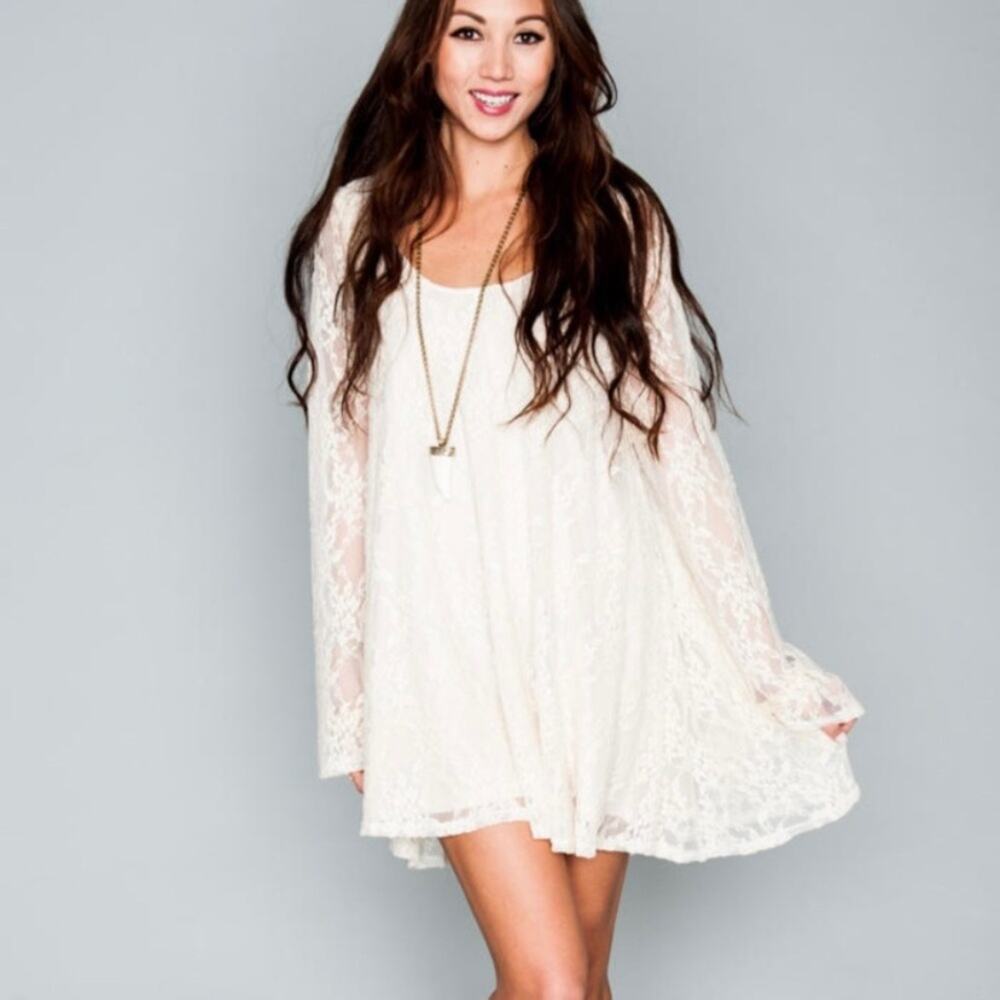 Show Me Your MuMu Ivory Lace Fannie Flow Dress Sz.S